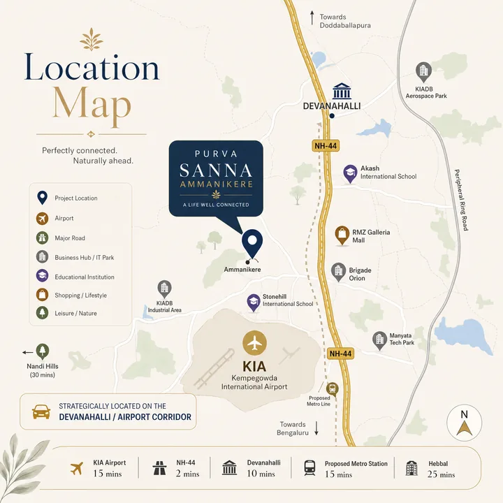 Purva Sanna Amanikere location map showing nearby landmarks